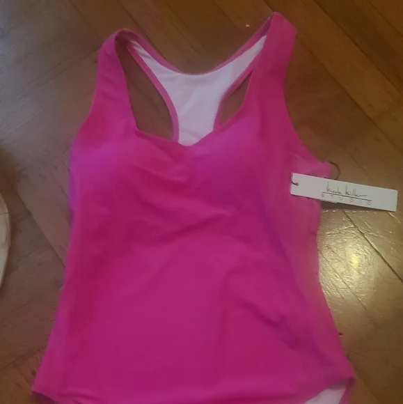 NEW NICOLE MILLER RACERBACK ONE PUECE BATHING SUIT HOT PINK SZ SMALL Hp🔥🔥🔥 - Picture 7 of 11
